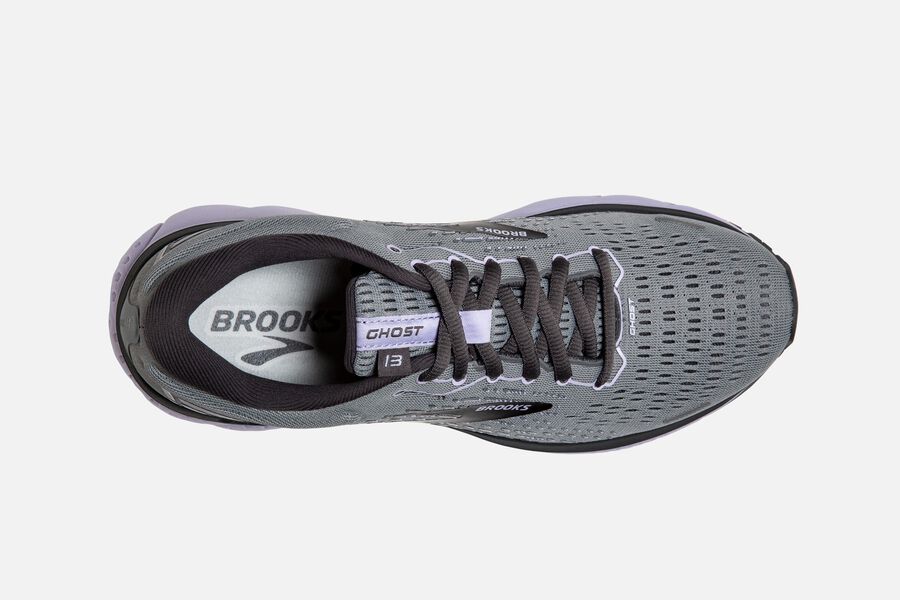 Ghost 13 Road Brooks Running Shoes NZ Womens - Grey/Black/Purple - KRJLYE-495